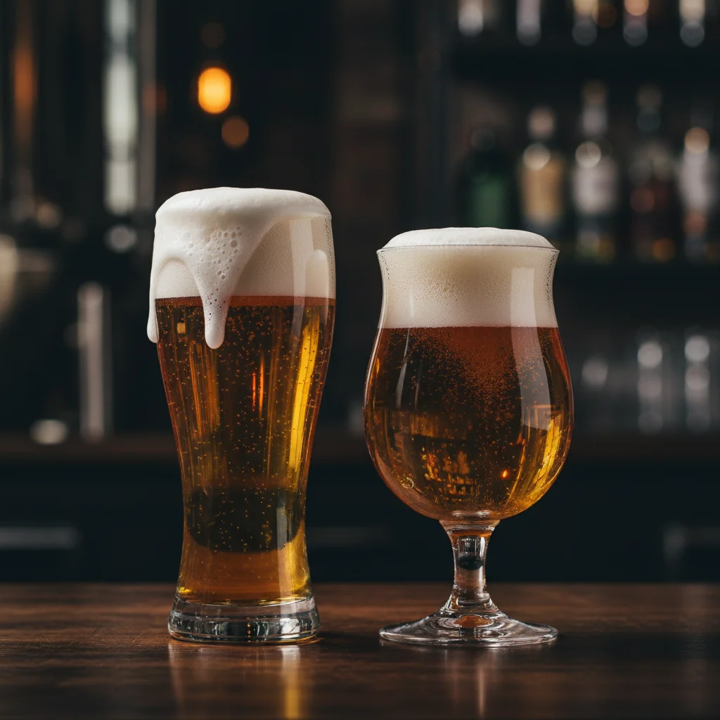 Cerveja Pilsen sendo servida como chopp, com espuma cremosa e temperatura ideal de serviço