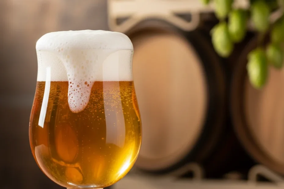 Cerveja IPA artesanal servida em copo tulipa com fundo desfocado — o estilo mais famoso entre os cervejeiros artesanais